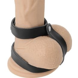 DARKNESS - LEATHER ADJUSTABLE PENIS AND TESTICLE RING
